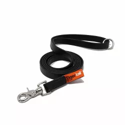 Tiger Tail LEATHERISH Dog Leash - Waterproof and odor proof alternative-leather leash – 4ft Black