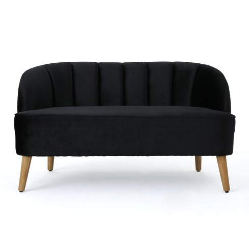 Nicbex 50 Inch Loveseat Sofa Modern Comfy 2 Seater Couch With Wood Legs For Living Room apartment black Target