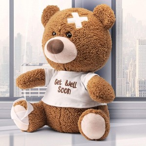 PREXTEX 12 Inch Get Well Soon Soft Stuffed Teddy Bear, Brown - 1 of 4