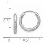 Black Bow Jewelry 2mm, 14k White Gold, Diamond-cut Endless Hoops, 15mm (9/16 Inch) - 3 of 4