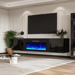 AMERLIFE Fireplace TV Stand with Electric Fireplace LED Lights Console for TV - 1 of 4