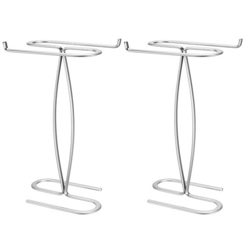 Mdesign Metal Hand Towel Holder Stand For Bath Vanity Countertop 2 Pack Chrome Target