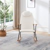 Vynxaria Brown Leather Rocking Accent Chairs with Padded High Back & Armrests, for Home Use - 2 of 4