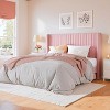 Allewie Bed Platform Frame/Velvet Upholstered Bed Frame with Vertical Channel Tufted Headboard/Strong Wooden Slats/Box Spring Optional - 2 of 4
