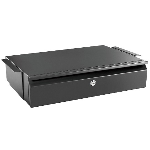 UNITEDPOWER Under Desk Drawer Storage, Pull-Out Office Hidden Counter  Drawer, Metal Sliding Organizer Mount Below Table, Optional Bracket Height