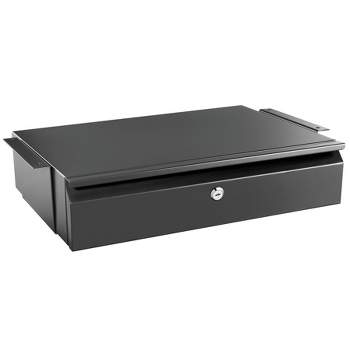 Mount-It! Under Desk Pull-Out Drawer with Lock and 2 Keys Included | Mounts to Desktops Tables and Workbenches Over 0.71 Inches Thick | Matte Black