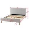 MAYEERTY Platform Bed Frame - Upholstered Padded Headboard, 12 Wood Slats & Center Support Leg - 3 of 4