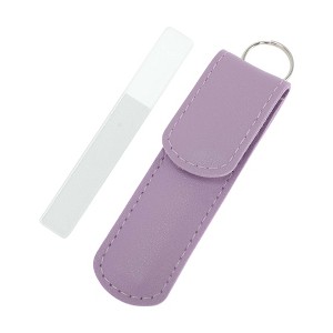 Unique Bargains Glass Multifunctional Nail File Manicure Tool with Leather Pouch 1 Set - 1 of 4