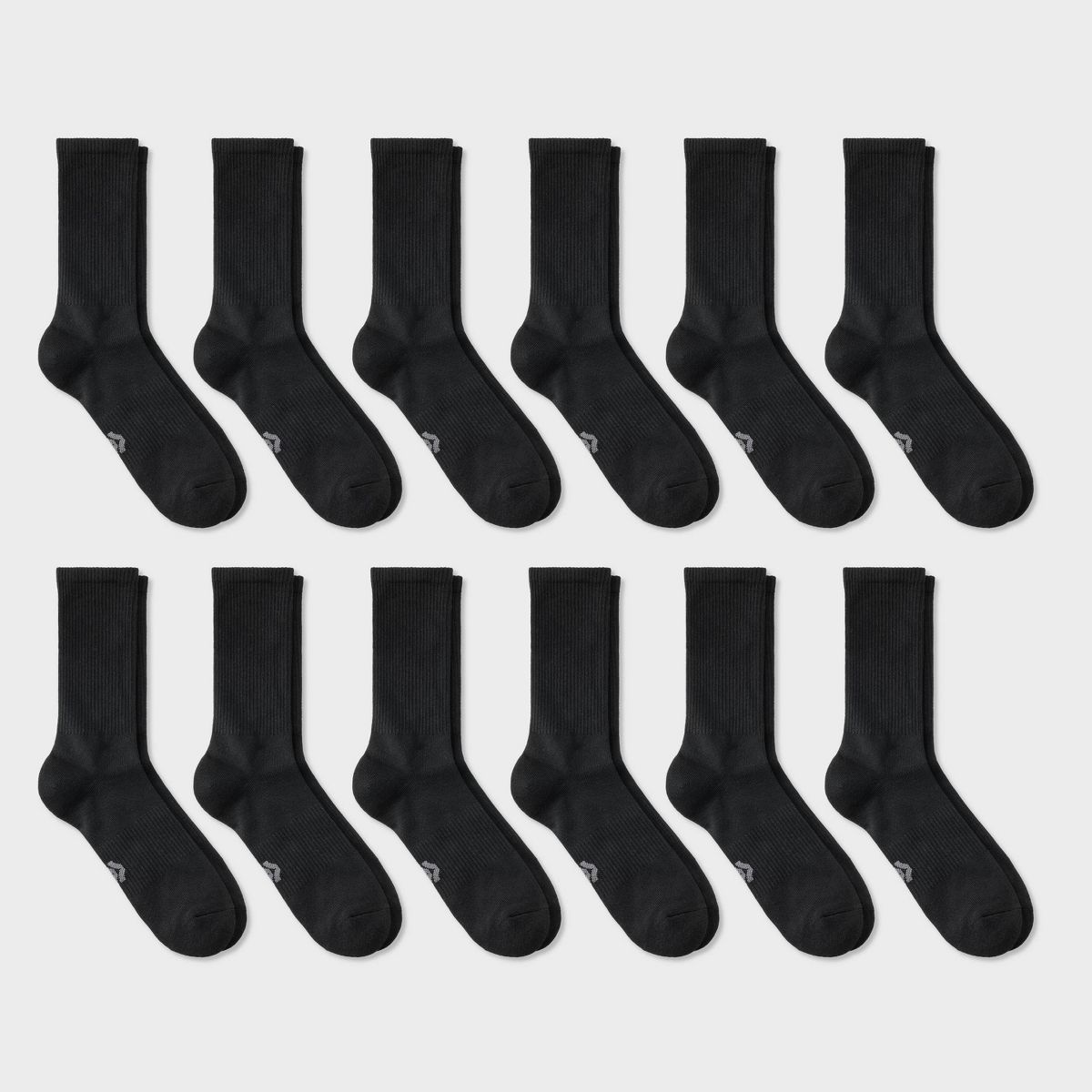 Men's New 12pk Value Crew Socks - All In Motion™ 6-12