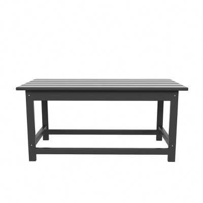 Gray Rectangular HDPE Outdoor Adirondack Coffee Table
