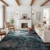 Acekool 2x6 Abstract Thin Indoor Rug, Distressed Oil Painting Pattern, Soft Modern Low Pile Mat, Stain Resistant, Easy Clean, Non Slip–Yellow - 2 of 4