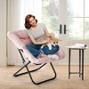TUYOHW Large Size Faux Fur Accent Chair,Folding Lounge Chair with Plush Seat for Bedroom & Living Room - 3 of 4