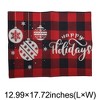 Unique Bargains Christmas Place Mats Linen Red Black White 13"x17.7" 2Pcs - 3 of 4