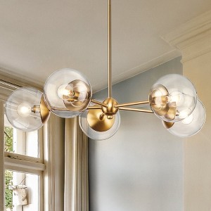 Urban Ambiance Luxury Minimalist Indoor Chandelier,  5-7/8''H x 28"W x 28''D,  Brushed Bronze Finish, UHP4448 - 1 of 4