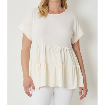 Women's Short Sleeve Tiered Tunic - entro