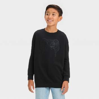 Boys' Crew Neck Game Controller Graphic Sweatshirt - art class™ Black