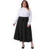 Agnes Orinda Women's Plus Size Tie Knot High Waist Flowy Swing Business Casual A-Line Maxi Skirts with Pockets - 3 of 4