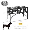 DSVIMOY Double Dog Food Bowl Elevated Pet Feeding Station for Medium Dogs, Black, 17"*8.25"*10.5" - 3 of 4
