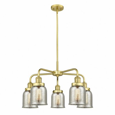 Bell - 5 Light Stem Hung Chandelier In Art Deco Style-14.75 Inches Tall and 23 Inches Wide