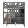 Full Over Full Bunk Bed with Drawer, Storage and Guard Rail - 3 of 4