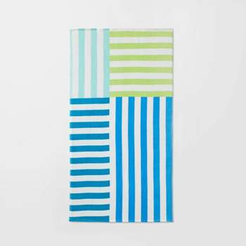 Striped Beach Towel Blue - Sun Squad™