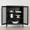 South Shore 31.5" Wide Decorative Storage Cabinet Black: Sleek Metal, Mesh Doors, Adjustable Shelves - 3 of 4
