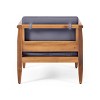 5pc Aston Outdoor Mid-Century Modern Acacia Wood Sectional Set with Club Chair Teak/Dark Gray - Christopher Knight Home - 2 of 4