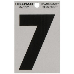 Hillman 3 in. Reflective Black Vinyl Self-Adhesive Number 7 1 pc (Case of 6) - 1 of 1