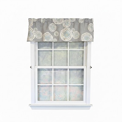 RLF Home 100% Cotton High Quality Ruth Tailored Window Valance with 1.5" Rod Pocket 50" W X 12" L Gray