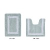 Hotel Bath Rug 100% Premium Cotton Tufted Weave Two Tone Reversible 2 Piece Bathroom Rug Set, Super Soft & Water Absorbent, Machine Washable Bathmat - 2 of 4