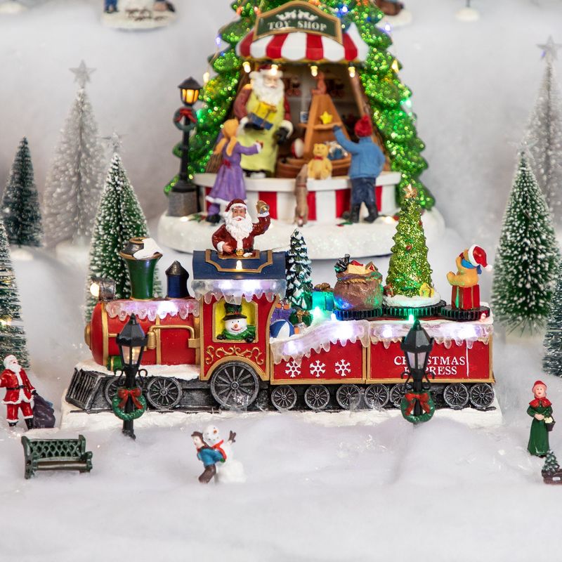 Northlight 12" LED Lighted Animated and Musical Toy Shop Train Christmas Village Display, 2 of 7