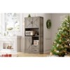 Modern Kitchen Pantry Cabinet with Microwave Stand, 71 Inch Tall Hutch Bar Cabinet with 2 Drawers, 3 Door Cabinets, Adjustable Shelves - 3 of 4