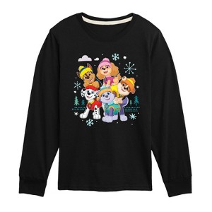 Boys' - Paw Patrol - Paw Patrol Group With Icons Long Sleeve Graphic T-Shirt - 1 of 4
