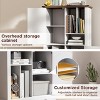 47" Farmhouse Bookshelf with Barn Doors, Bookcase Cabinet, Freestanding Rustic Wood Cupboard - 3 of 4