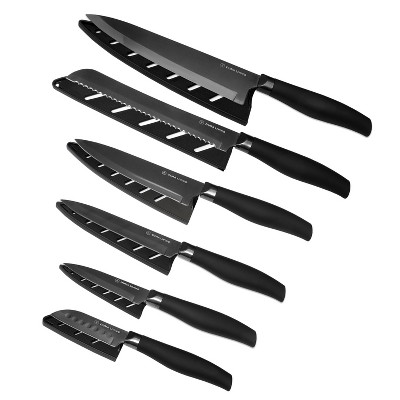 Dura Living 3 Piece Printed Kitchen Knife Set With Blade Guards, Multi  Color : Target