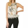 Women's Abstract Tank Top With Feather Trim - entro - 2 of 4