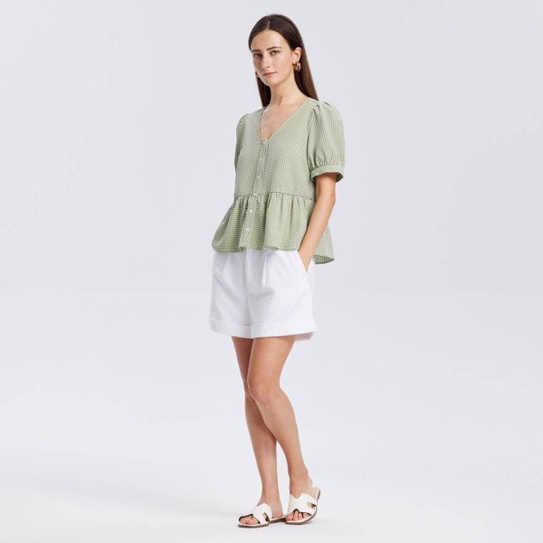 Top Peplum con Escote en V y Manga Abullonada hasta el Codo para Mujer - A New Day™ 3