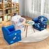 Costway Kids Sofa Toddler Upholstered Armrest Chair with Solid Wooden Frame Navy - 4 of 4