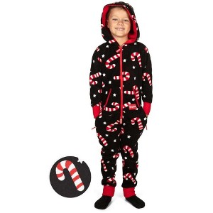 Tipsy Elves Kids Candy Cane Lane Jumpsuit - Cute One-Piece Christmas Candy Cane  Pajamas for Kids - 1 of 3