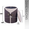 Kumasinova 17.5" Two-Tone Velvet Storage Ottoman,Brown Foot Stool with Gold Accents,Multifunctional Vanity Stool for Bedroom,Living Room - 2 of 4