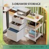 GALAXHERO  3 Drawer Mobile File Cabinet, Rolling Printer Stand with Open Storage Shelf for Home Office - 3 of 4