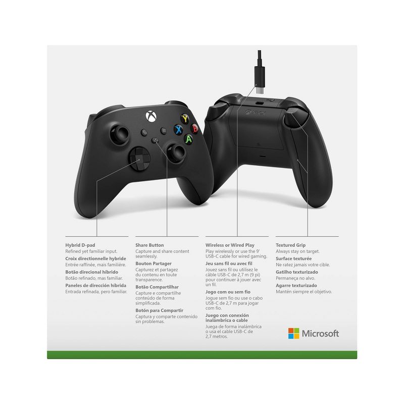 Xbox Wireless Controller + USB-C Cable for Xbox One/Series X|S, 5 of 6
