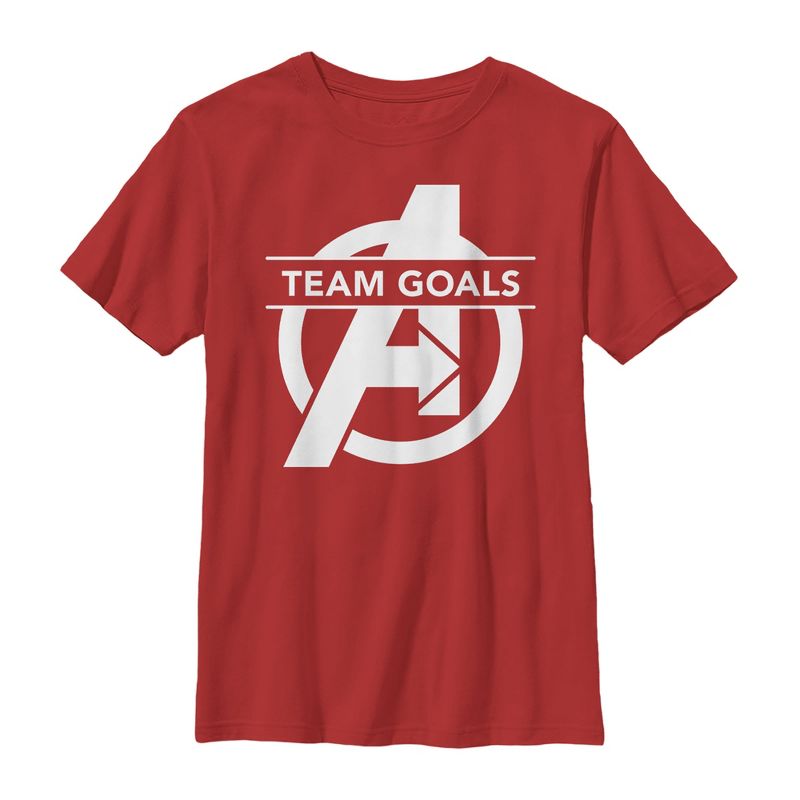 Boy's Marvel Avengers: Endgame Team Goals Logo T-Shirt, 1 of 4