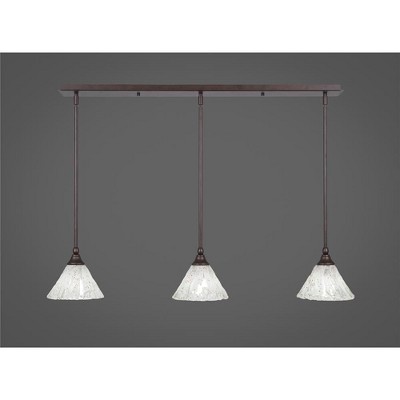 Toltec Lighting Any 3 - Light Chandelier in  Bronze with 7" Italian Ice Shade
