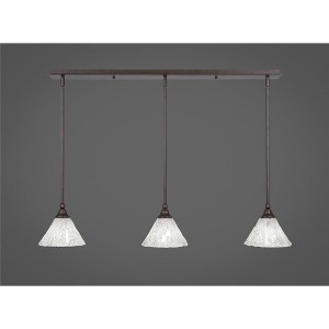 Toltec Lighting Any 3 - Light Chandelier in  Bronze with 7" Italian Ice Shade - 1 of 1