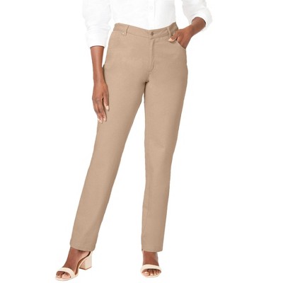 Jessica London Women's Plus Size Casual Stretch Straight Leg Chino