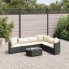 vidaXL Patio Sofa Set with Cushions Lounge Setting Outdoor Furniture Poly Rattan - Black and Cream 7 Piece - 2 of 4