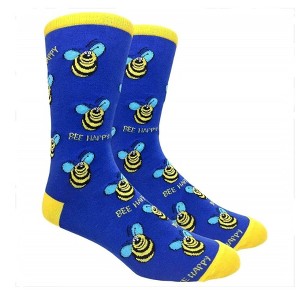 Bee Happy Socks from the Sock Panda (Men's Sizes, Adult Large) - 1 of 3