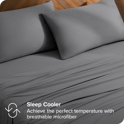 Twin XL Gray Premium Microfiber Stretch Knit Sheet Set