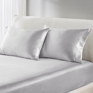 2 Pcs Elegant Wrinkle Free Pillowcases, All Season Smooth Home Textile for Lux Bedroom Decor - 1 of 4